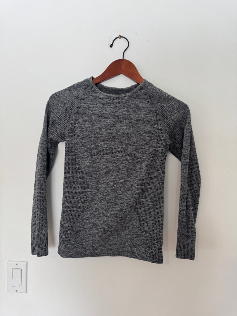 Heathered Gray Long Sleeve Athletic Top